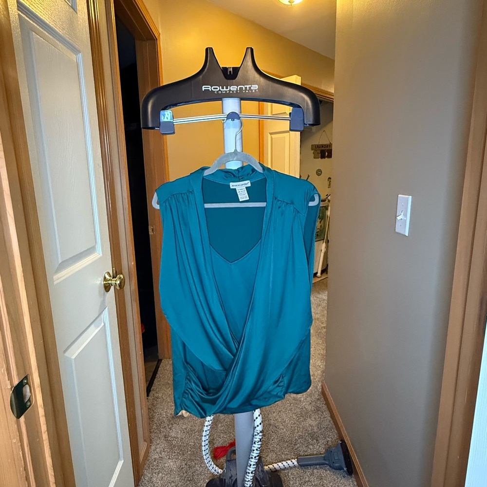 *EUC Jessica London Teal Sleeveless Wrap Blouse - 22/24